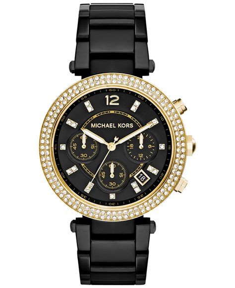 michael kors black women's watches|michael kors chronograph ladies watch.